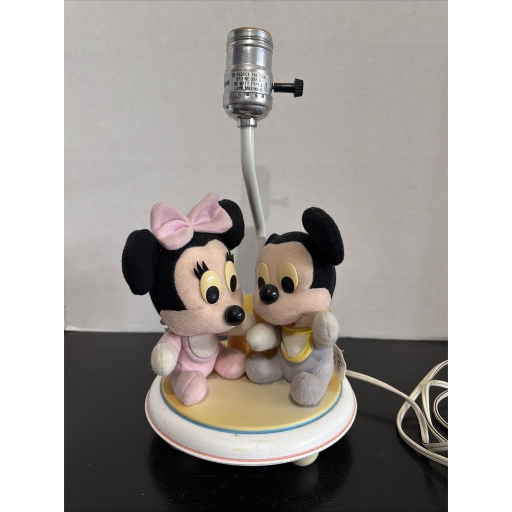 Vintage baby mickey & minnie‎ mouse lamp disney dolly nursey light